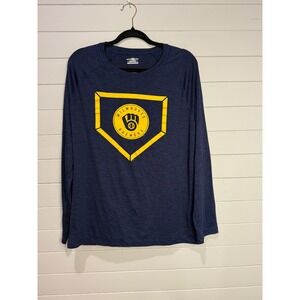 Milwaukee Brewers Baseball Home Plate Long Sleeve Shirt Mens XL Excellent Condit